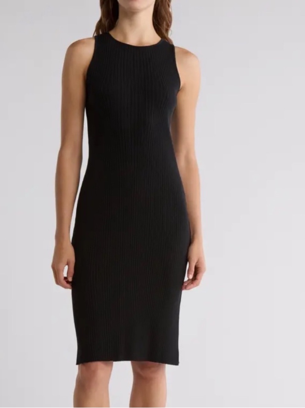 VINCE. Black Midi Ribbed
Cotton Tank Dress
Size L